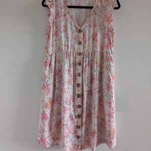 3/$30 Button detail floral summer dress